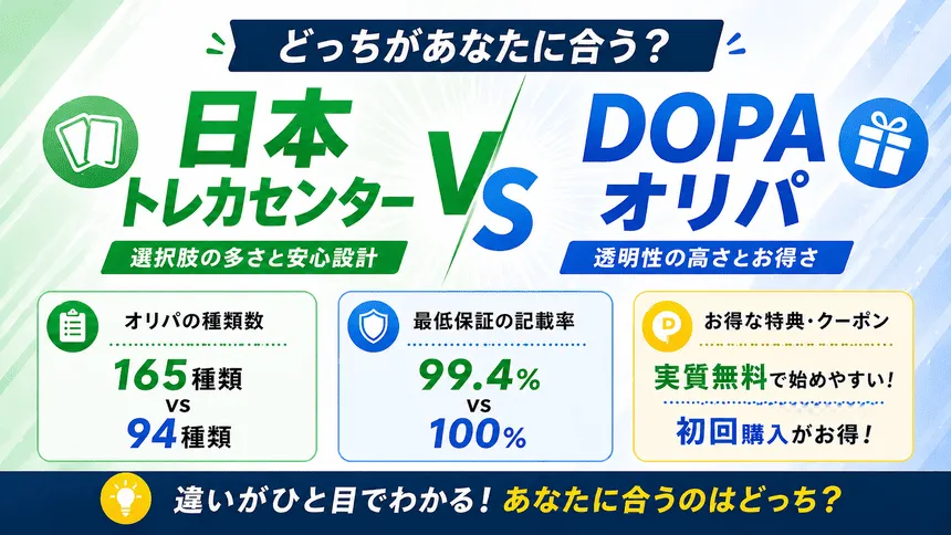 日本トレカセンターVSDOPA徹底比較