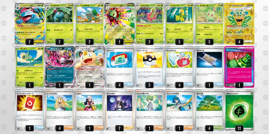 メガフシギバナex・メガメガニウムexデッキ 新デッキ】メガメガニウムex/メガフシギバナex まずはシンプルに既存の